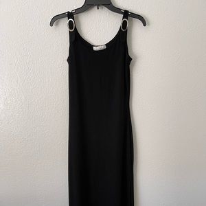90s Currants Black Maxi Dress